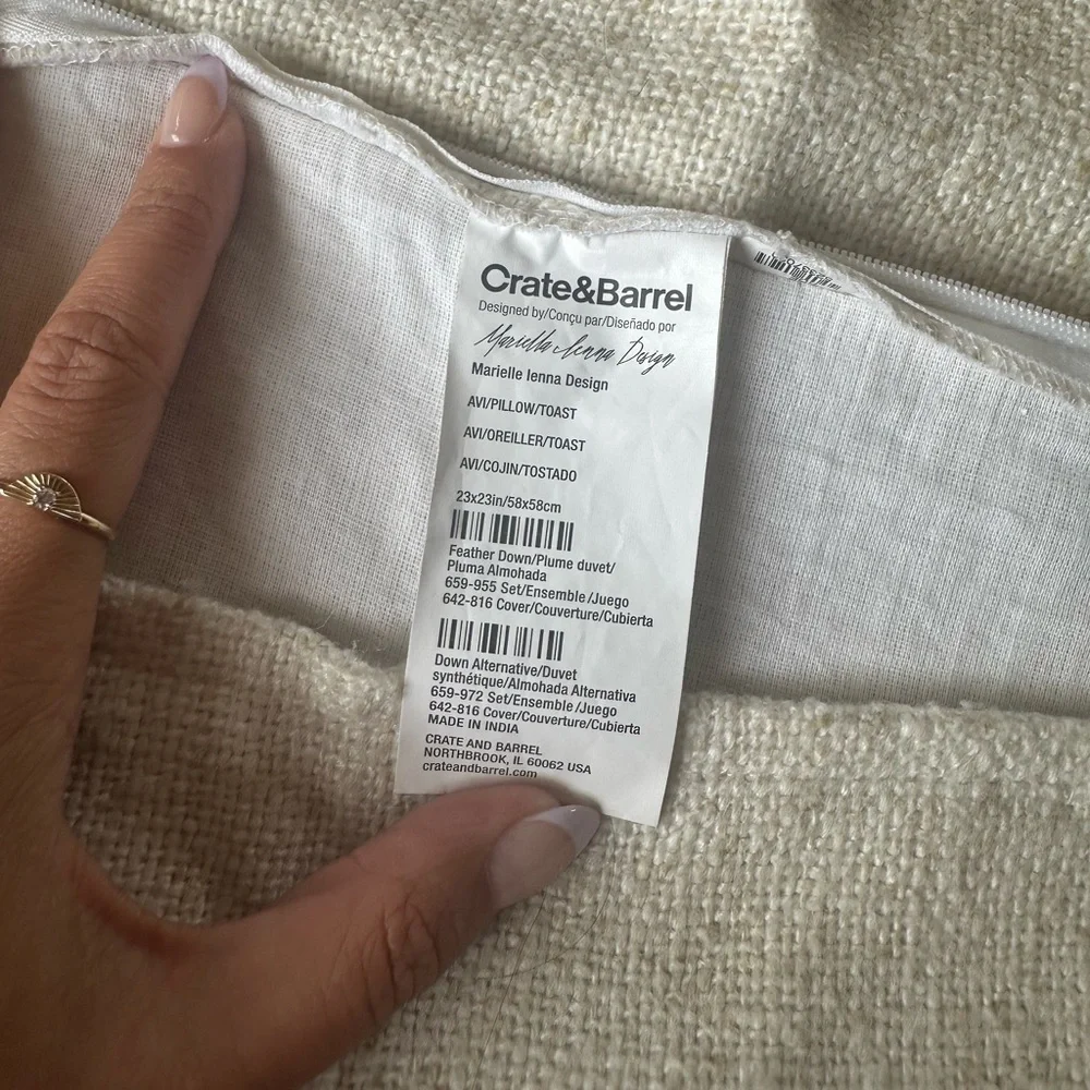 Crate & Barrel 23”x23” Throw Pillow Cover